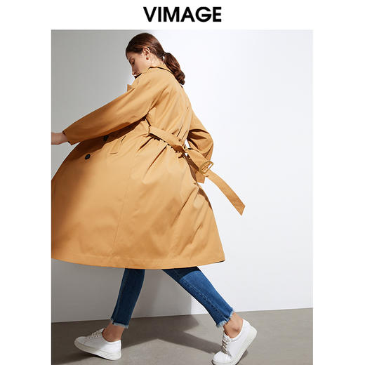 VIMAGE纬漫纪品牌女装春季新款通勤经典大气百搭显瘦风衣外套VA2104113 商品图1