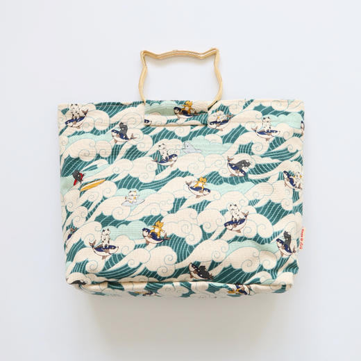 HUGOJIRO猫头柄手提包插画冲浪小猫 商品图2