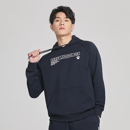 卡尔美运动休闲卫衣春秋季新款针织连帽套头衫男宽松上衣 商品图1