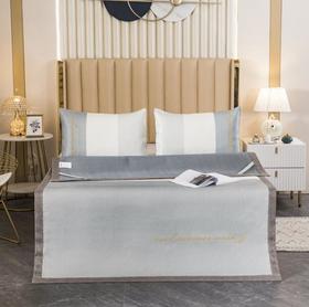 【凉席】冰丝凉席三件套可水洗席子夏季简约绣花冰丝席