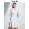 VIMAGE纬漫纪品牌女装春季新款收腰显瘦纯色文艺衬衫连衣裙女VA2107109 商品缩略图2