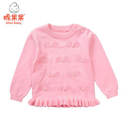 棉果果春秋款女童纯棉线套头毛衫M122160218064