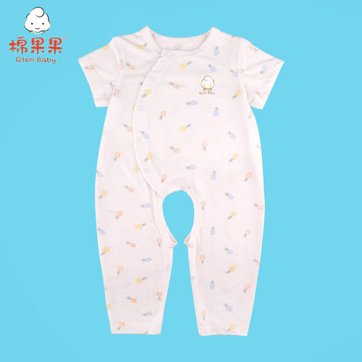 棉果果夏季新品内衣男童女童莫代尔偏襟开裆连体衣连身衣哈衣M201721421227 商品图0