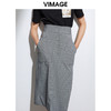 VIMAGE纬漫纪夏季新款通勤显瘦高腰格纹排扣包臀半身裙女裙VA2106101 商品缩略图6