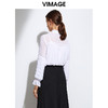 VIMAGE纬漫纪夏季新款木耳立领洋气复古网纱透视雪纺上衣女VB2113112 商品缩略图3