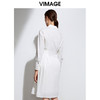 VIMAGE纬漫纪品牌女装春季新款收腰显瘦纯色文艺衬衫连衣裙女VA2107109 商品缩略图4