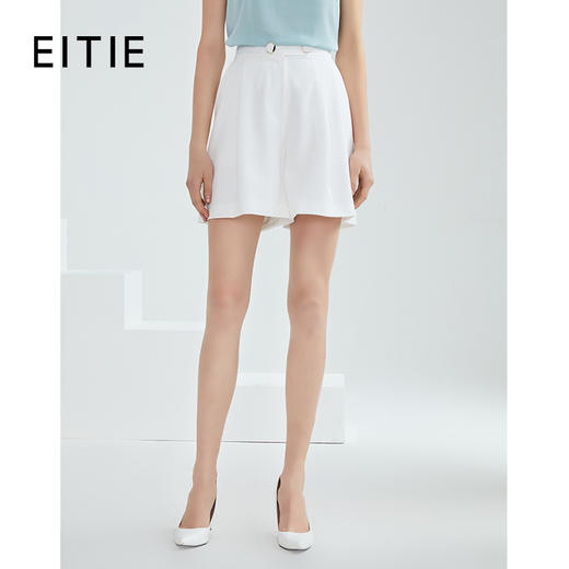 EITIE爱特爱夏季新款宽松显瘦舒适轻薄通勤百搭阔脚西装短裤B2105706 商品图0