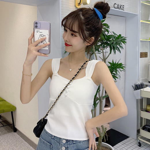 夏季新款时尚冰丝针织吊带背心女外穿无袖性感上衣修身内搭打底衫 商品图1