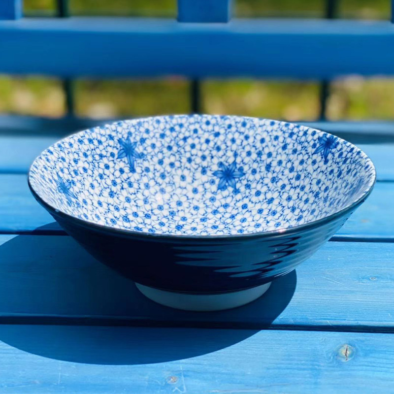 日式斗笠面碗  |  日式家用陶瓷和风餐具斗笠大号单个网红釉下彩高档面碗！