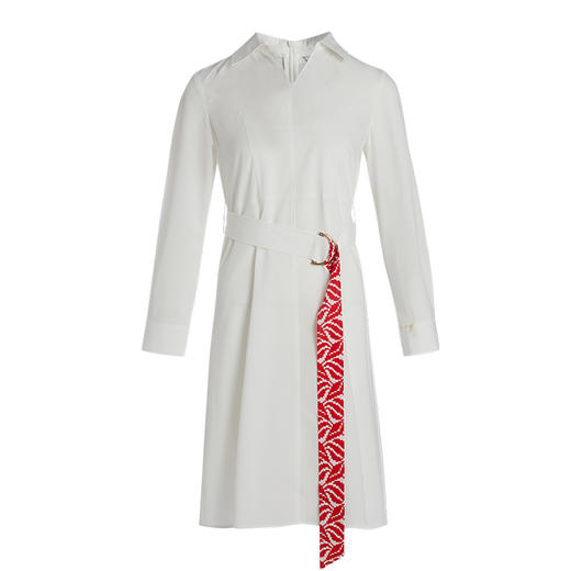 VIMAGE纬漫纪春季新款时尚个性撞色腰带收腰显瘦衬衫连衣裙女VA2107107 商品图5