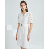 EITIE爱特爱夏季新款简约优雅镂空蕾丝V领气质收腰显瘦连衣裙B2107706 商品缩略图2