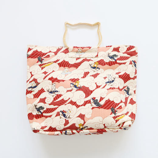 HUGOJIRO猫头柄手提包插画冲浪小猫 商品图1