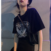 2021新款原宿风韩版港风宽松短袖印花黑色T恤七夕情人节 商品缩略图1