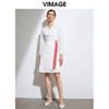 VIMAGE纬漫纪春季新款时尚个性撞色腰带收腰显瘦衬衫连衣裙女VA2107107 商品缩略图1