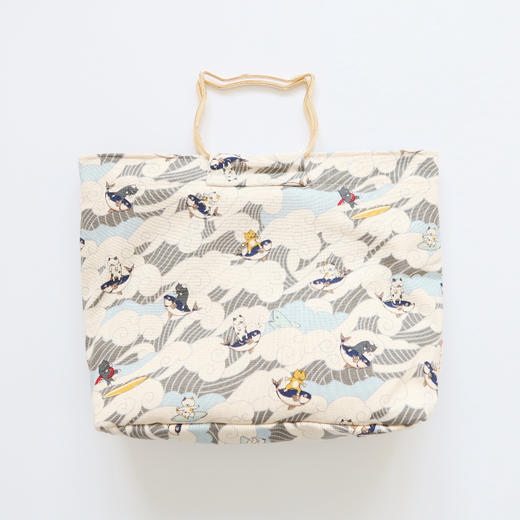 HUGOJIRO猫头柄手提包插画冲浪小猫 商品图3