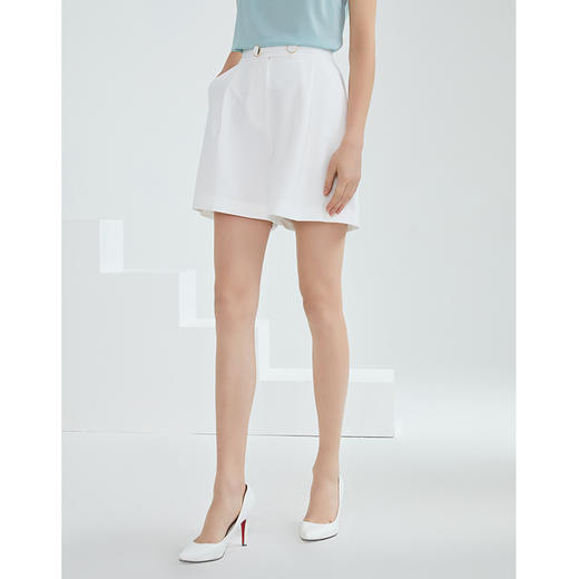 EITIE爱特爱夏季新款宽松显瘦舒适轻薄通勤百搭阔脚西装短裤B2105706 商品图3