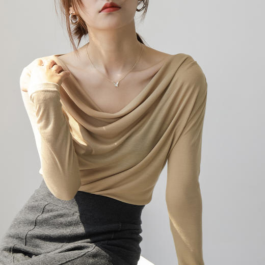 裁缝学苑AG139 一字荡领打底衫纸样女装衣服上衣样板打版裁剪版型 商品图1