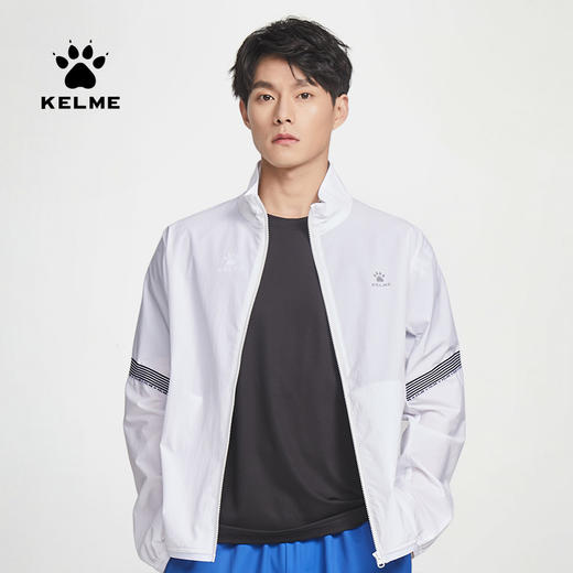 卡尔美运动外套春秋新款男士梭织茄克透气开衫训练上衣 商品图0