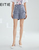 EITIE爱特爱夏季新款洋气复古格纹排扣高腰显瘦百搭短裤女裤 商品缩略图6