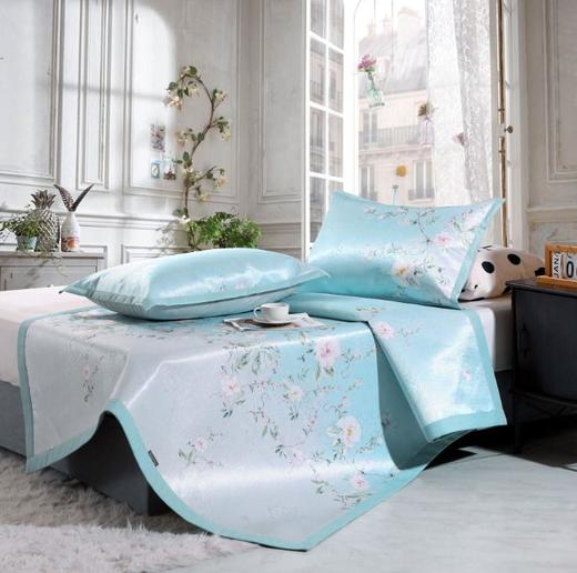 【凉席】*夏季凉席三件套冰丝印花小清新家用床上软席套件冰丝 商品图1