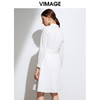 VIMAGE纬漫纪春季新款时尚个性撞色腰带收腰显瘦衬衫连衣裙女VA2107107 商品缩略图4