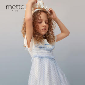 【拼接网纱裙】夏季新品女童中长款网纱裙假两件拼接裙子