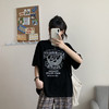 2021新款原宿风韩版港风宽松短袖印花黑色T恤七夕情人节 商品缩略图2