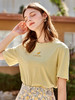 欧芮儿短袖T恤女2021春夏新款水果绣花圆领宽松落肩休闲针织上衣 商品缩略图0
