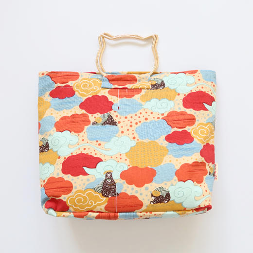 HUJI祤集猫头柄手提包插画垂钓小熊 商品图0