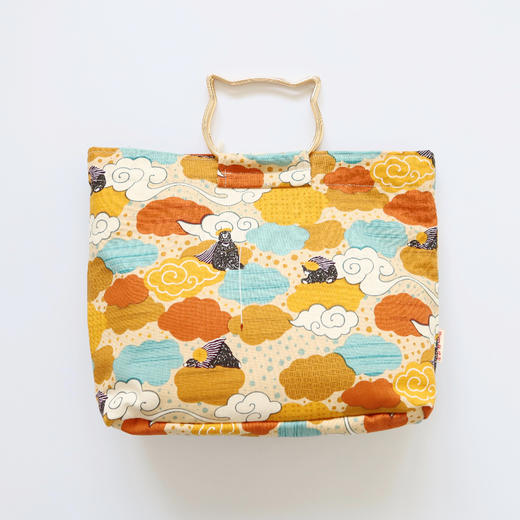 HUJI祤集猫头柄手提包插画垂钓小熊 商品图1