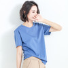重磅丝光罗马棉 80支长绒丝光棉 圆领宽松短袖纯色T恤女 200201 商品缩略图2