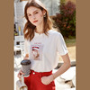 欧芮儿白色短袖T恤女2021春夏新款圆领个性印花宽松休闲内搭上衣 商品缩略图0