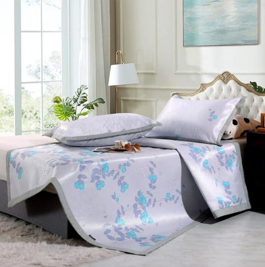 【凉席】*夏季凉席三件套冰丝印花小清新家用床上软席套件冰丝 商品图3