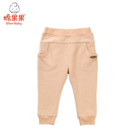 棉果果春秋款新疆彩棉男童女童小毛圈针织长裤M101200118013