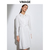 VIMAGE纬漫纪品牌女装春季新款收腰显瘦纯色文艺衬衫连衣裙女VA2107109 商品缩略图3