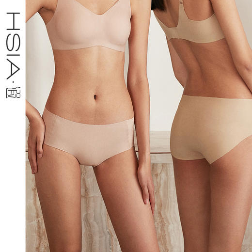 HSIA遐无痕内裤 莫代尔点胶女纯棉裆高弹力无压随心裁裸感亲肤透气中腰平角裤 商品图2