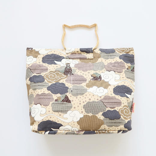 HUJI祤集猫头柄手提包插画垂钓小熊 商品图2