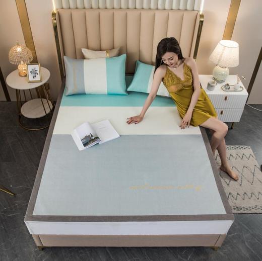 【凉席】冰丝凉席三件套可水洗席子夏季简约绣花冰丝席 商品图2