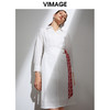 VIMAGE纬漫纪春季新款时尚个性撞色腰带收腰显瘦衬衫连衣裙女VA2107107 商品缩略图0