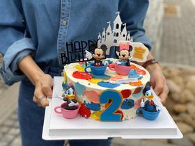 迪士尼城堡米奇米妮唐老鸭摆件生日蛋糕