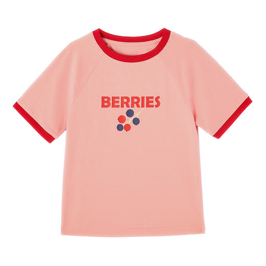 【纯棉撞色印花T恤】夏季新品女童薄款T恤圆领撞色短袖上衣 商品图6