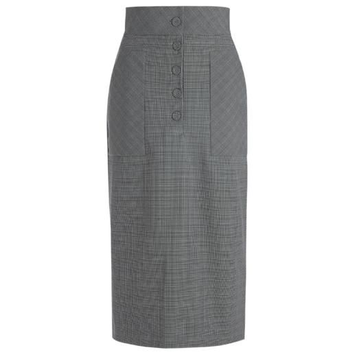 VIMAGE纬漫纪夏季新款通勤显瘦高腰格纹排扣包臀半身裙女裙VA2106101 商品图4