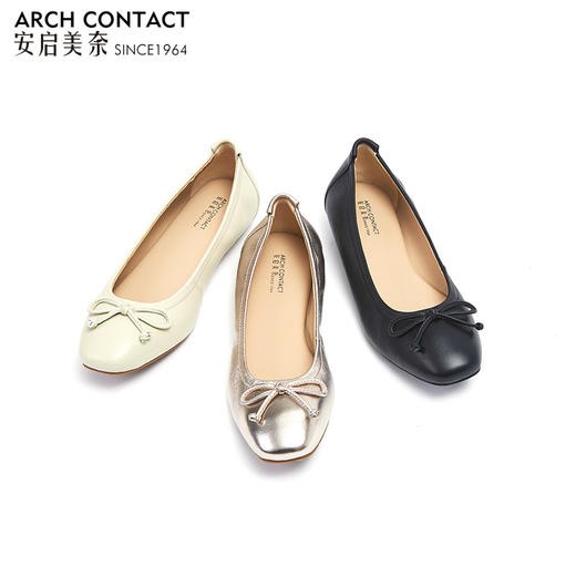 安启美奈女鞋春款真皮女鞋一脚蹬懒人鞋羊皮舒适日系通勤单鞋52129【断码福利价】 商品图1