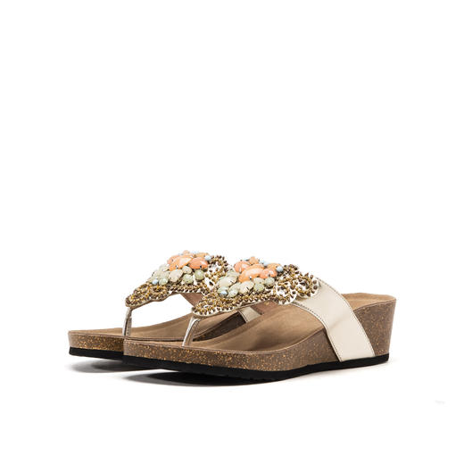 商场同款 | safiya索菲娅夏季坡跟人字拖女鞋SF92110108 商品图5