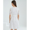EITIE爱特爱夏季新款简约优雅镂空蕾丝V领气质收腰显瘦连衣裙B2107706 商品缩略图4