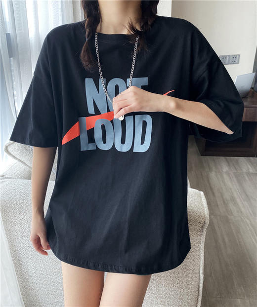 宽松上衣原宿bf风夏季2022新款ins半袖上衣服潮七夕情人节 商品图4