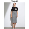 VIMAGE纬漫纪夏季新款通勤显瘦高腰格纹排扣包臀半身裙女裙VA2106101 商品缩略图0