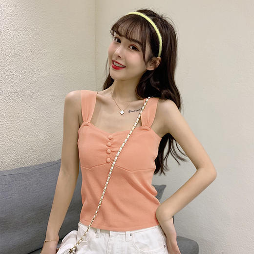 夏季新款时尚冰丝针织吊带背心女外穿无袖性感上衣修身内搭打底衫 商品图2