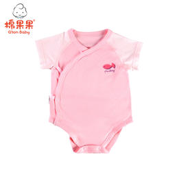 棉果果夏季男童女童内衣偏襟三角连体衣连身衣哈衣连身衣哈衣M201710217203