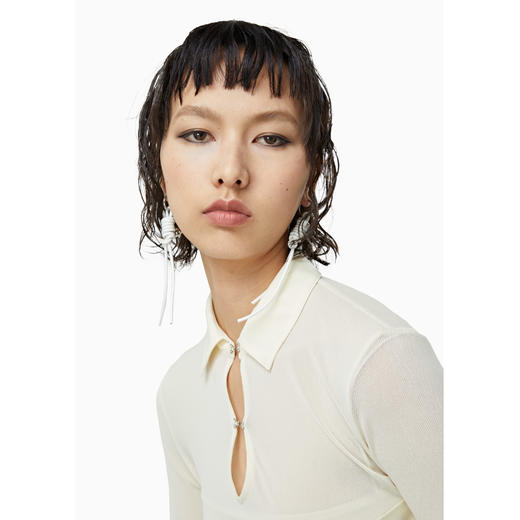 FIRSTFLOOR网纱衬衫设计师感弹力小众春夏少女原创修身透视气质 商品图2